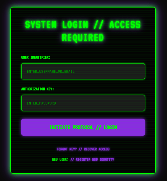 Cyberpunk Login Terminal